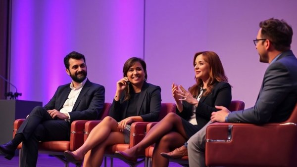 Panel discussion with women in construction industry theme.