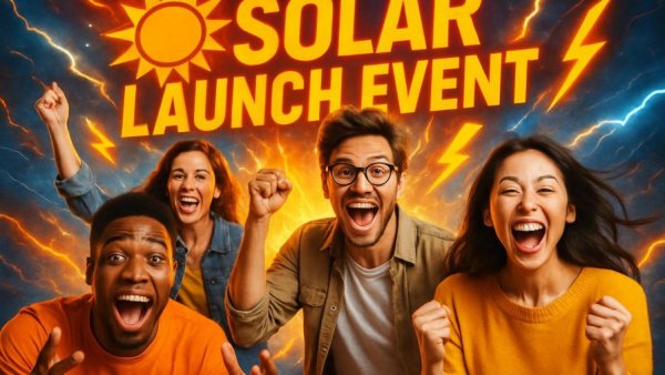Dynamic poster promoting residential solar installation event