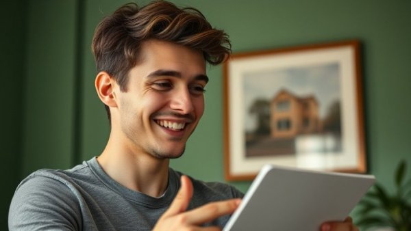 Young man discussing Plug-In Solar in New Hampshire indoors.