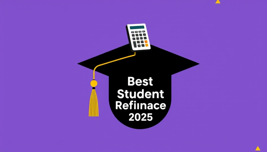 Best Student Loan Refinance 2025 graphic with cap and calculator.