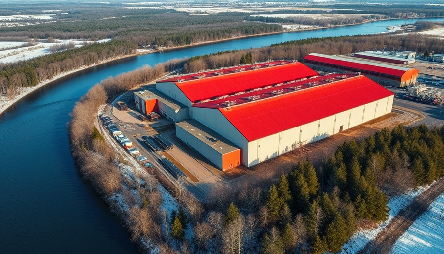 Aerial view of a battery recycling plant in Switzerland