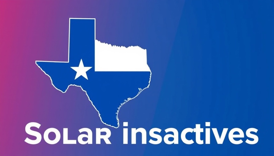 Bold Texas map graphic illustrating solar incentives in vibrant colors.