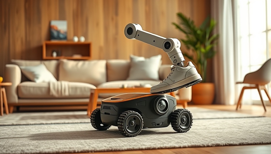 Roborock Saros Z70 vacuum demonstrating shoe-catching in a modern living room.
