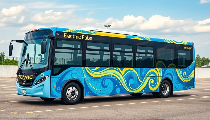 Colorful Halifax electric bus showcasing modern eco-friendly design.