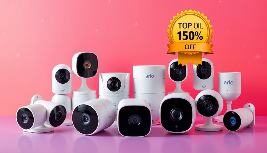 Memorial Day Arlo Security Camera Sale with vibrant discounts display.