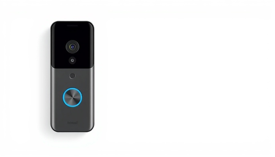 Modern Blink Video Doorbell features, black and white design, minimalistic.