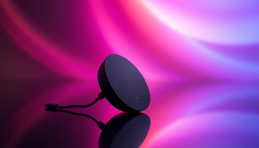 Sleek Philips Hue accessory for light control against vibrant background.
