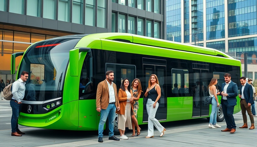 Group with green autonomous electric bus in Singapore trials.