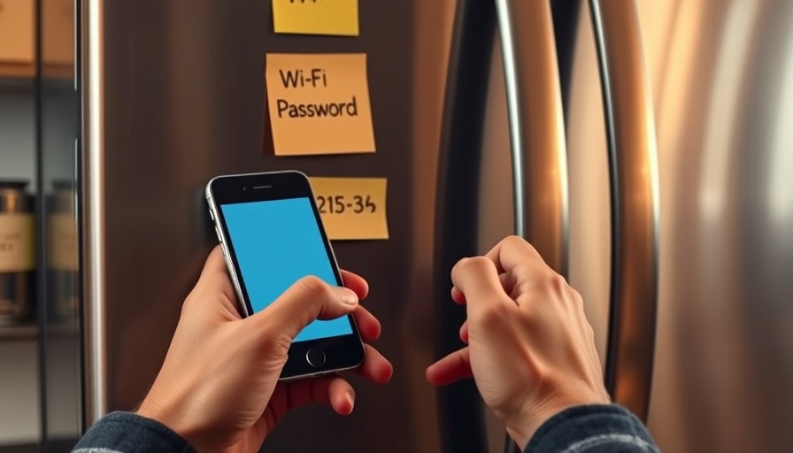 Smart home password management with sticky notes and smartphone.
