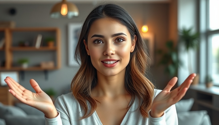 Energy independence starts at home - confident woman spreading message.