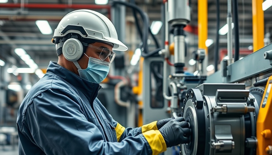 Technician in cleanroom examining machinery, related to China export curbs battery technologies.