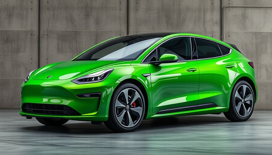 Sleek green electric car on concrete floor, Neta Auto production resumption.