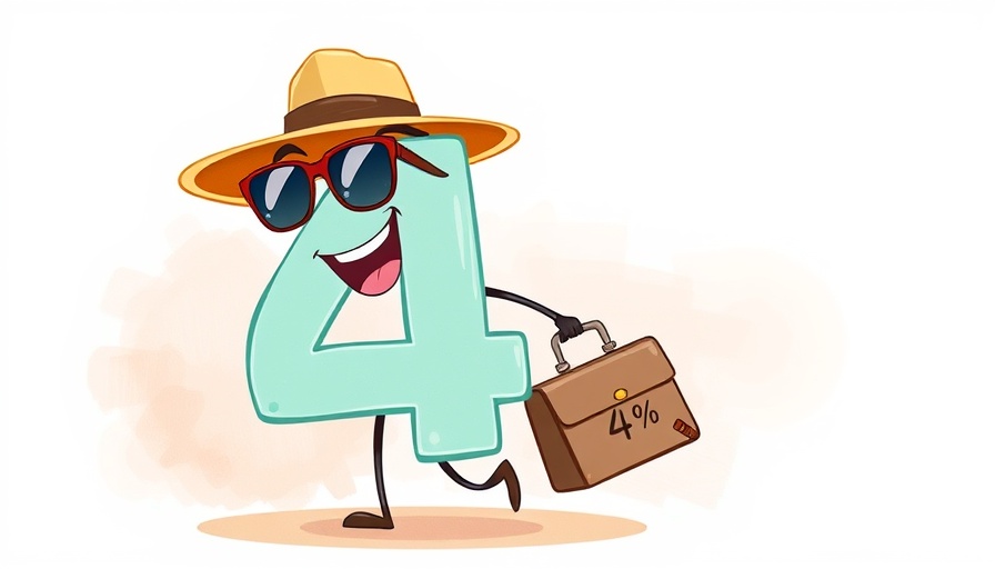 Playful cartoon number four with sunglasses celebrating, symbolizing 4% rule retirement withdrawal rate update.