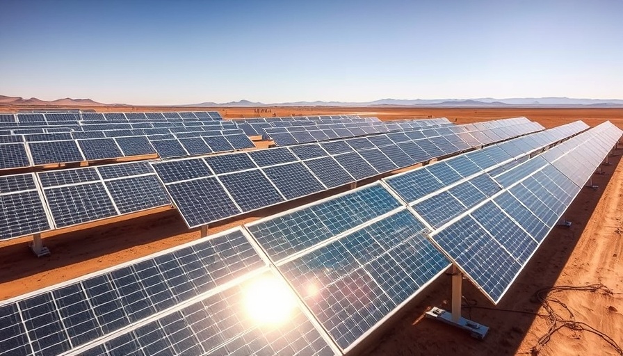 Solar panels in the desert, related to neighbour to neighbour solar trading.