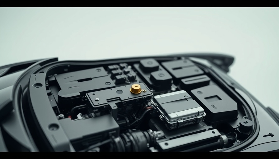 Exploded view of electric car battery pack illustrating technology.
