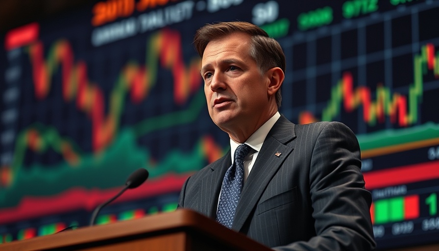 Mature man discussing Fed Rate Cut September with financial chart.