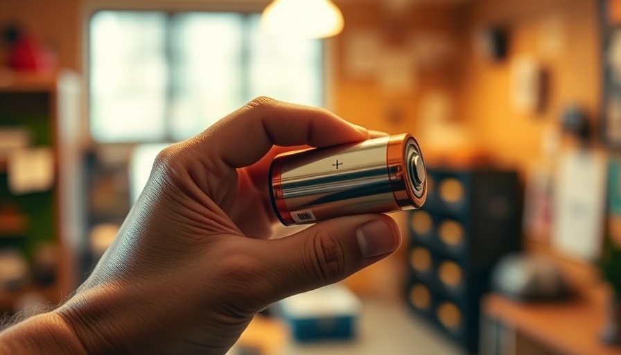 Bolivia lithium extraction deals: close-up of an orange battery in hand.