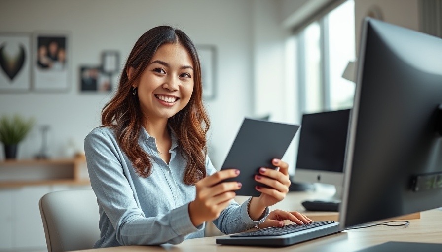 Young woman practicing workplace stress management strategies at desk