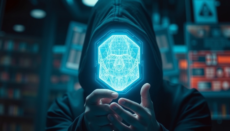 Hooded figure with AI hologram, illustrating Promptware in AI Security.