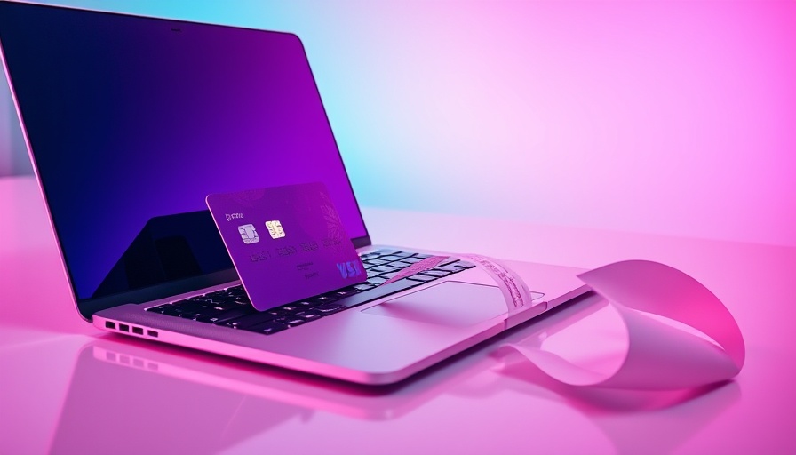 Buy now pay later concept with laptop, card, and receipt.
