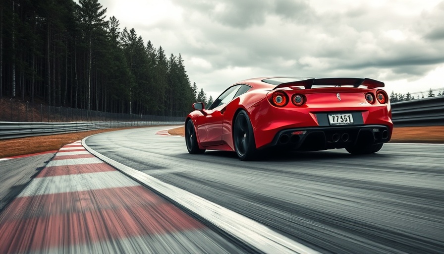 Sleek sports car racing on a track, fastest production car in the world.