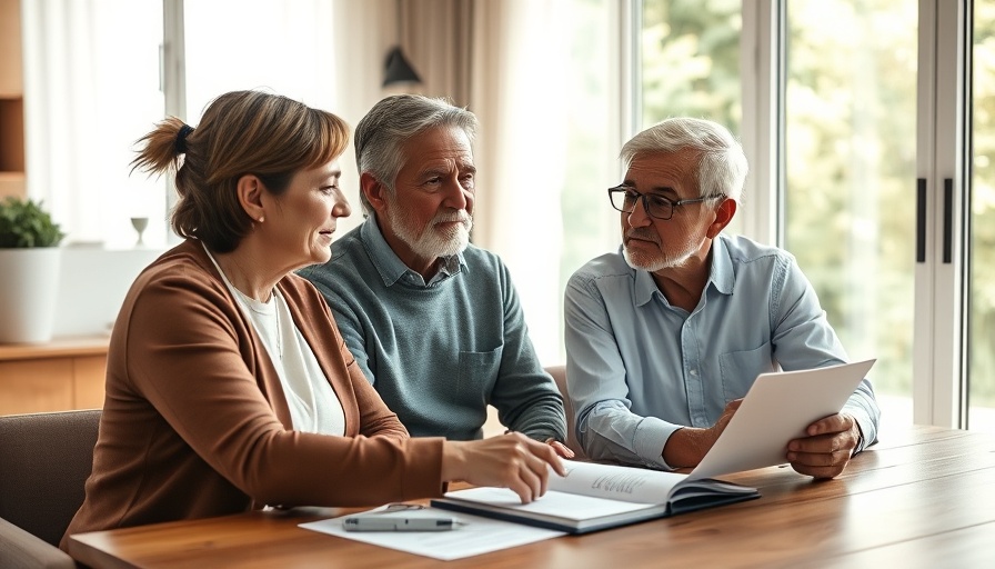 Mature couple consulting with a financial advisor about balancing earned and passive income in retirement.