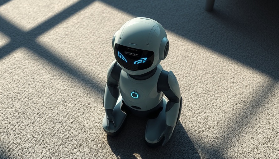 Futuristic Enabot Ebo Air 2 home security robot on carpet