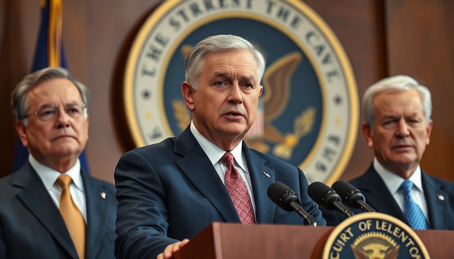 Officials addressing media at a press conference.