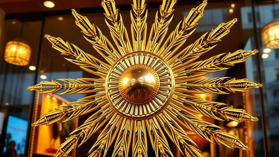 Intricate golden sculpture outside a luxury store, Compass-Anywhere merger