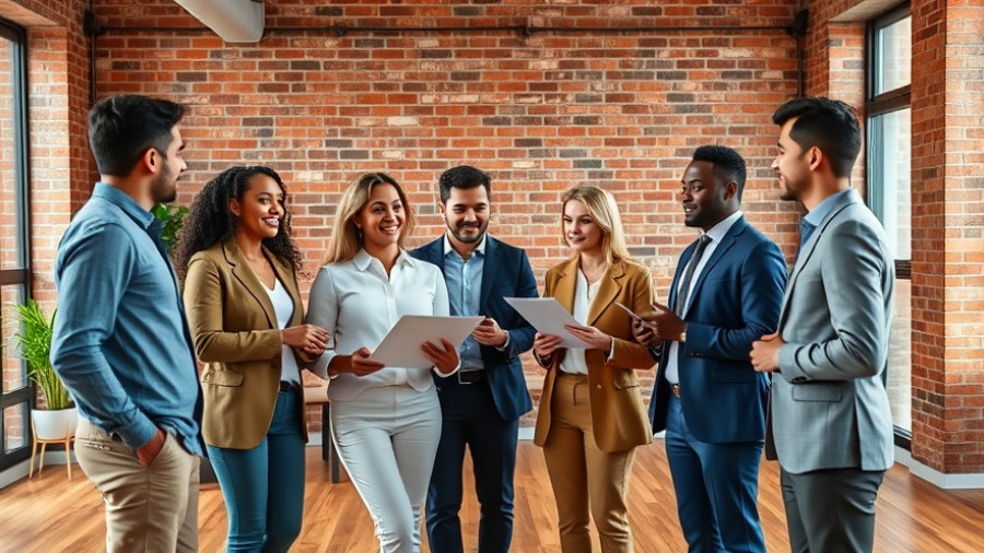 Professional group meeting in a modern office on marketing strategies.
