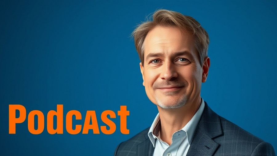 Podcast cover with a confident man representing Humanizing AI in Branding.