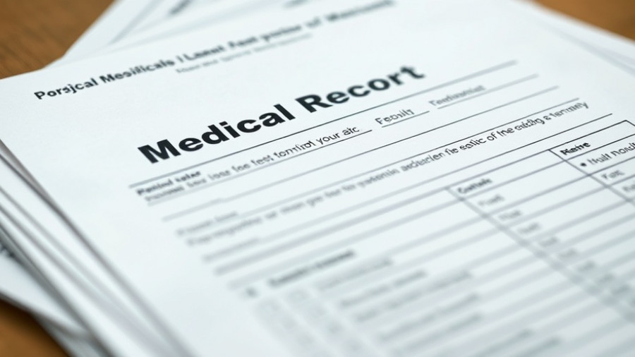 Radiochemistry targeted therapies medical record form on test results.