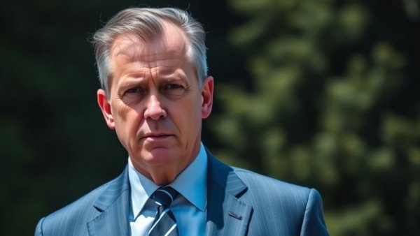 Serious man in blue suit outdoors, concept of Fannie Mae Freddie Mac Oversight.