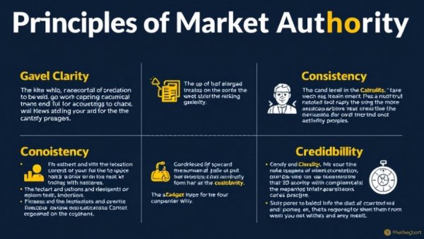 Pillars of market authority graphic illustrating clarity, consistency, credibility.