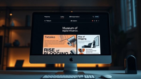 Computer screen displaying Museum of Digital Influence interface.