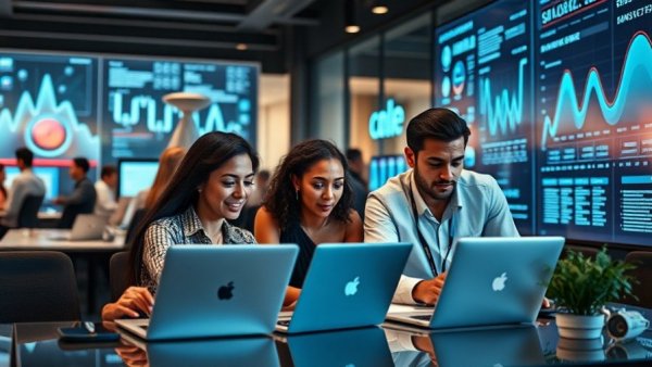 Dynamic team using AI for creator-led marketing strategy.