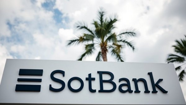 SoftBank sign under cloudy sky, AI investment news