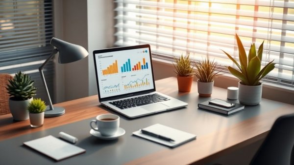 Modern workspace showcasing sales demo software for small businesses.