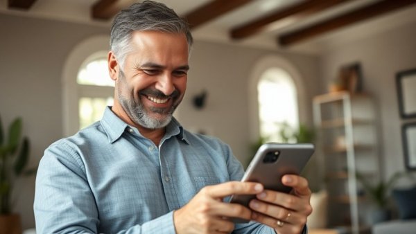 Man checking long-term rental properties cash flow on phone.