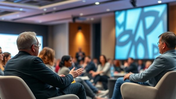 Diverse panel discussion on stage about late-stage fundraises at a tech event.