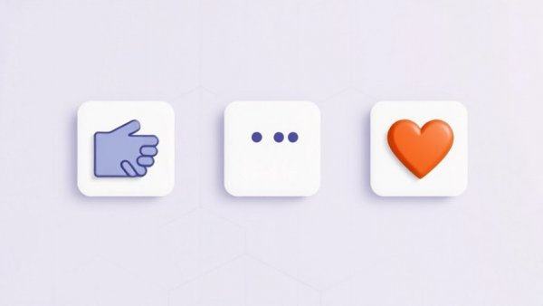 Minimalist grid with emojis representing social media engagement tools