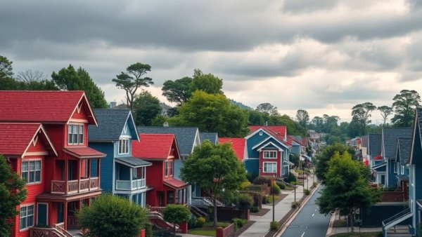 Post-shutdown real estate boom depiction with neighborhood and economist.