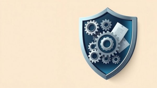 Corporate crime prevention strategies illustration with compliance shield.