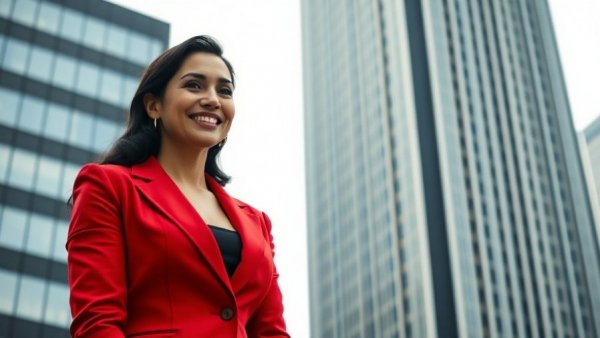 NAR's New Strategic Plan highlighted by smiling woman and modern building.