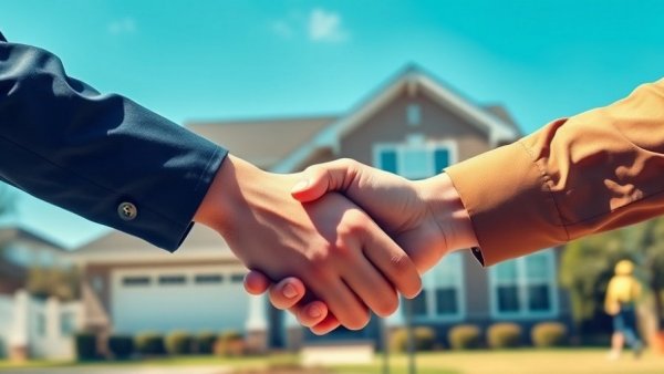 Negotiating Concessions in Real Estate represented by a handshake in front of a house.