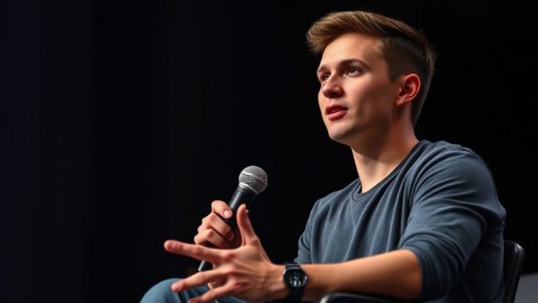 Young man speaking on stage about Kalshi's $11B valuation.