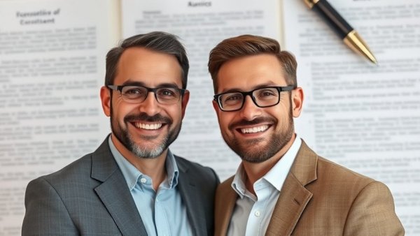 Professional men discussing real estate referral fee disclosure.