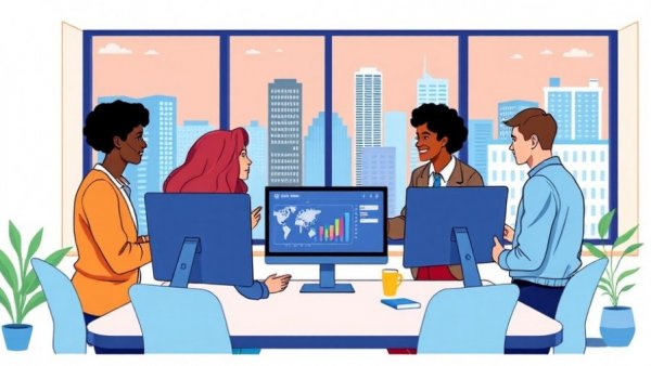 Illustration of team discussing small business referral programs