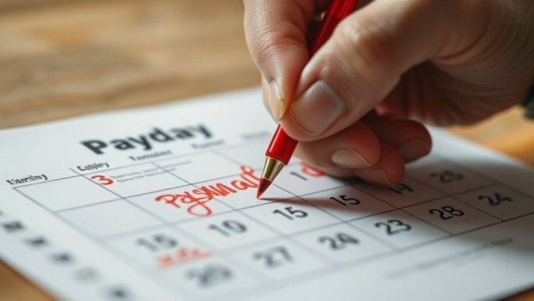 Understanding Pay Periods concept with a calendar marked for payday.