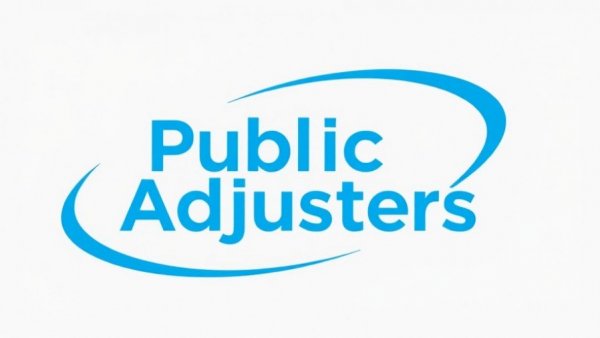 Public adjusters logo with blue and gray elements, modern design.